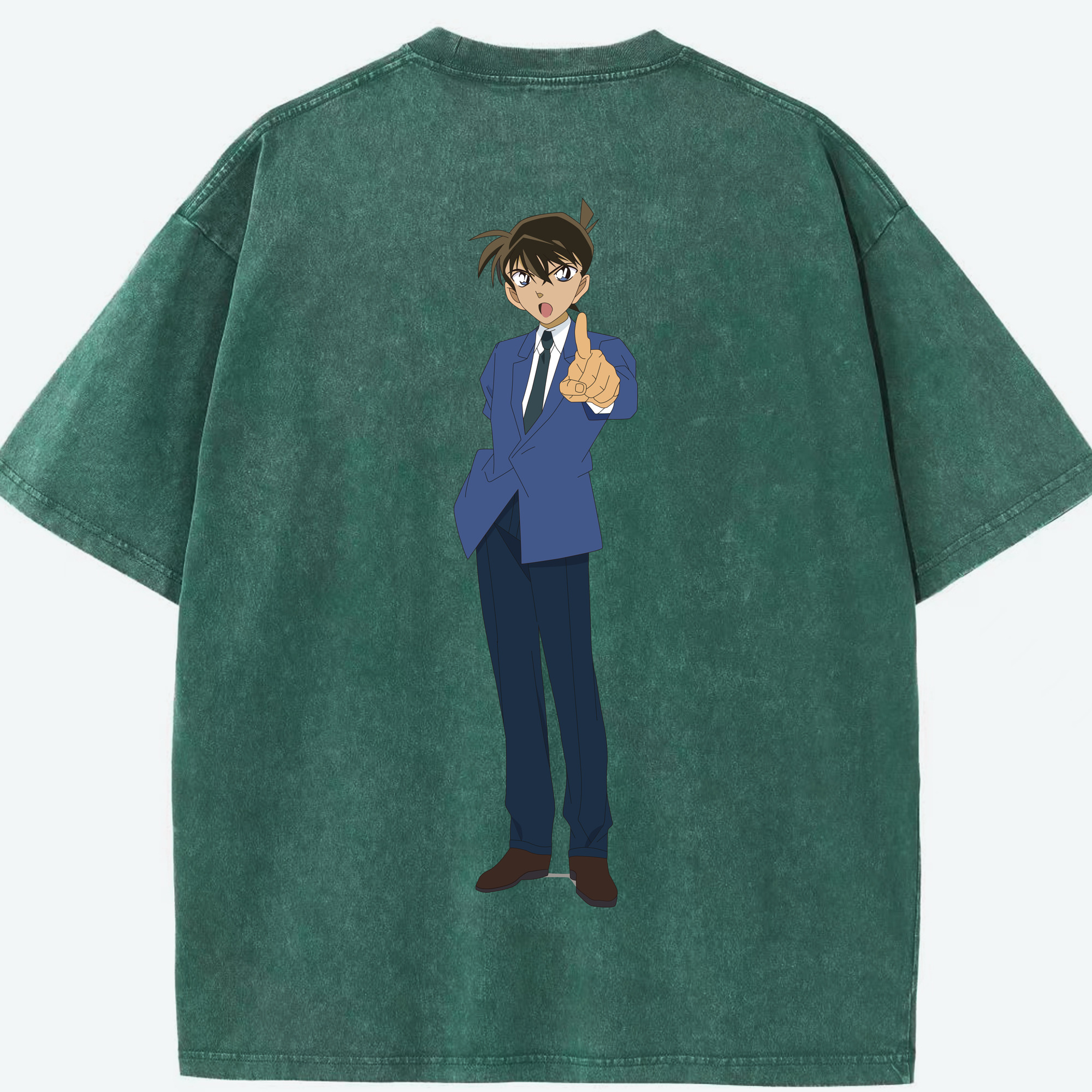 （画像用） 名探偵コナン 江戸川 コナン Detective Conan Conan Edogawa 綿100% ヴィンテージ風 半袖Tシャツ（背面プリント）